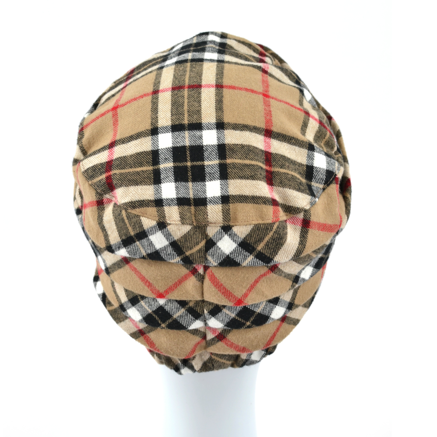 Dwuwarstwowy turban z ozdobnym drapowaniem w kratkę LONDON EL6*