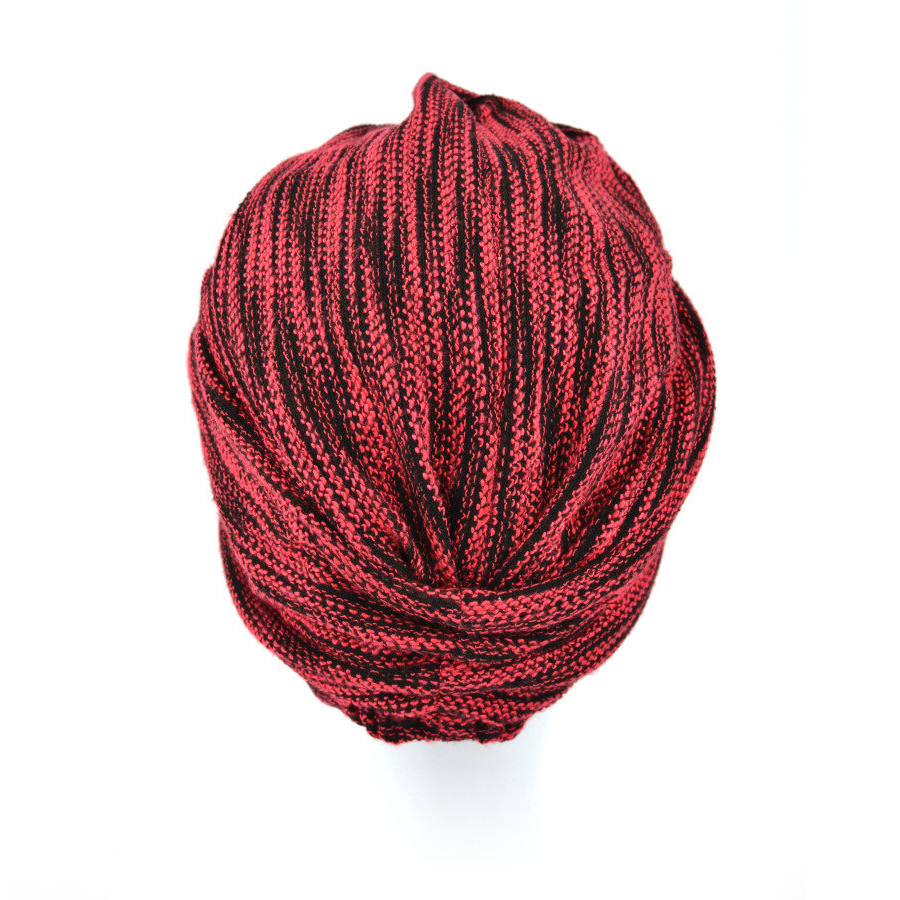 Turban o unikalnym fasonie czerwono czarny MALMO TL93*