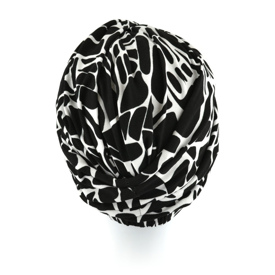 Czarno-biały turban z węzłem ELITE