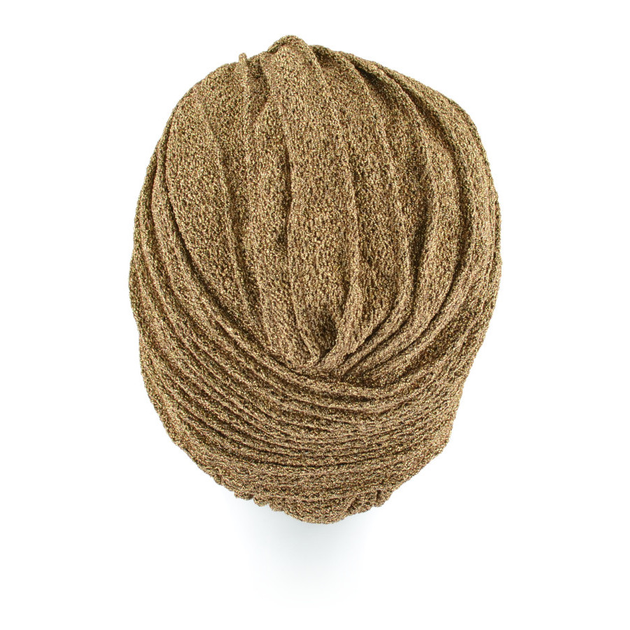 Elegancki złoty turban z marszczeniem GOLD