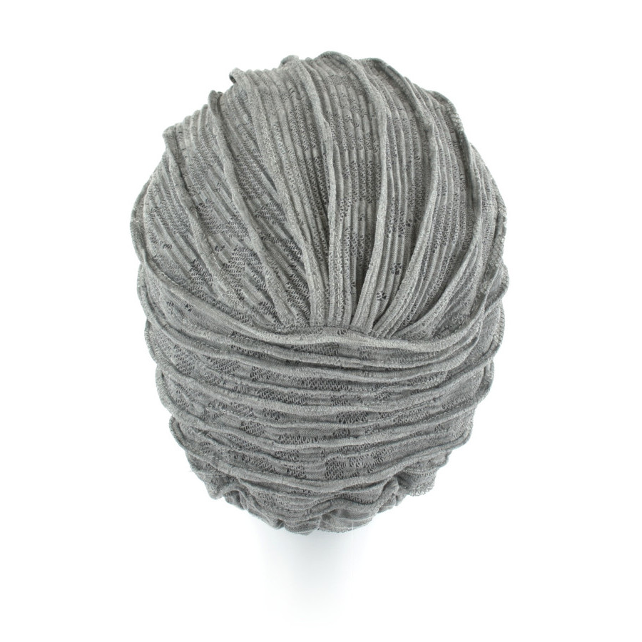 Ciepły szary turban o ciekawym kroju LACY*