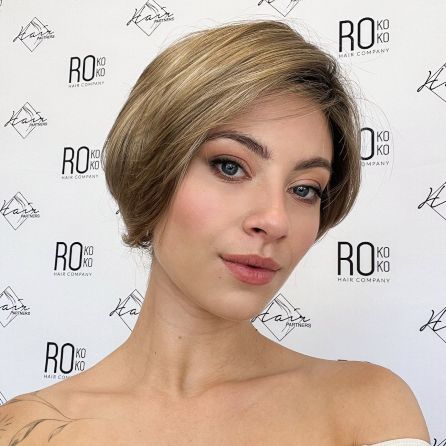 Peruka z włosów syntetycznych blond z odrostem FOXTROT 14/16/6R*
