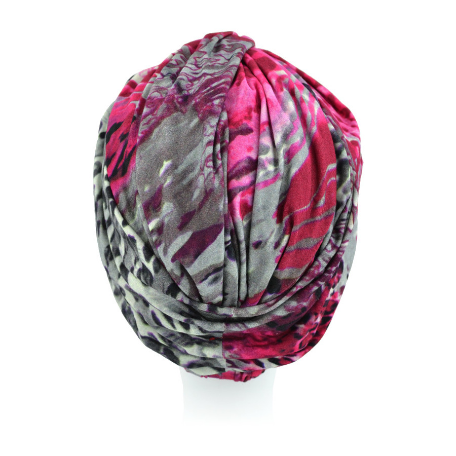 Szaro różowy turban MAGENTA