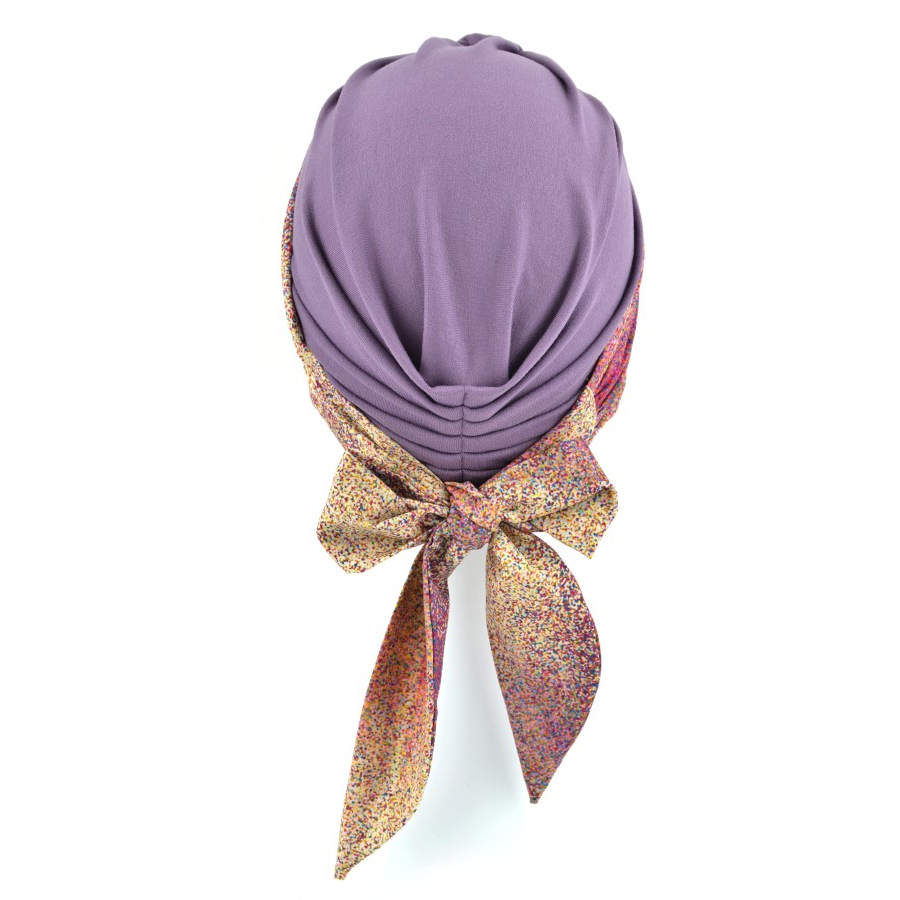 Komplet lawendowy turban i dwie wzorzyste szarfy ZANZIBAR B11/155.71