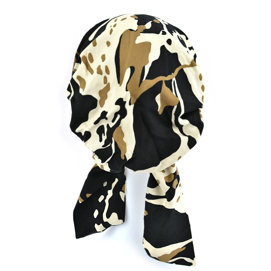 Prosty do ułożenia lekki i wygodny turban czarny w beżowo kremowy wzór FELICJA NEW LG10/C03886