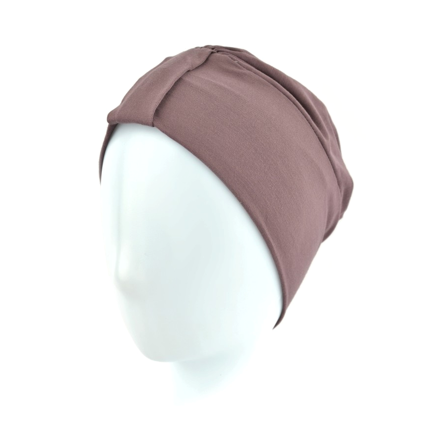 Turban z dwoma szarfami w zestawie klasyczny wzór brąz LAURA BM220*
