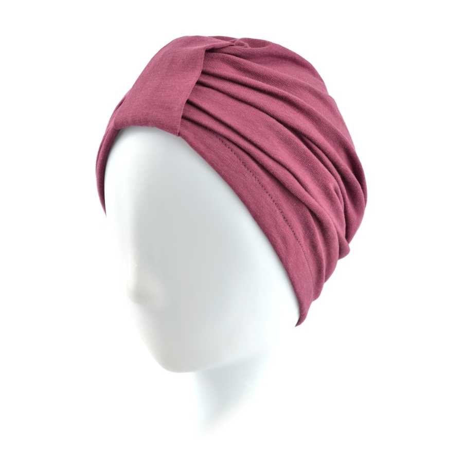 Elegancki i elastyczny turban ciemny brudny róż OLIVIA BM014