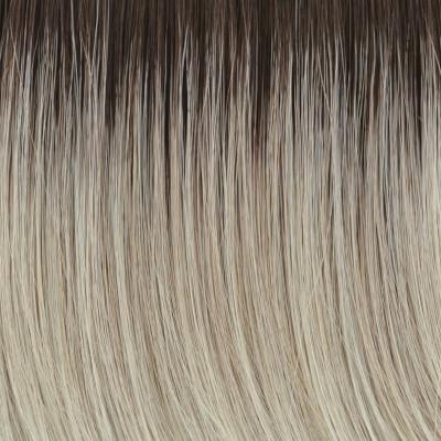 Peruka damska syntetyczna loki do ramion platynowy blond z ciemnym brązowym odrostem FUNKY 14/23/6R