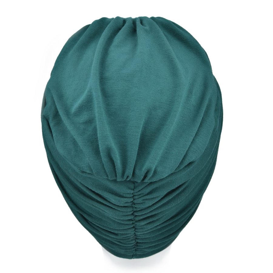 Dwuczęściowe nakrycie głowy turban butelkowa zieleń LUNA BM13