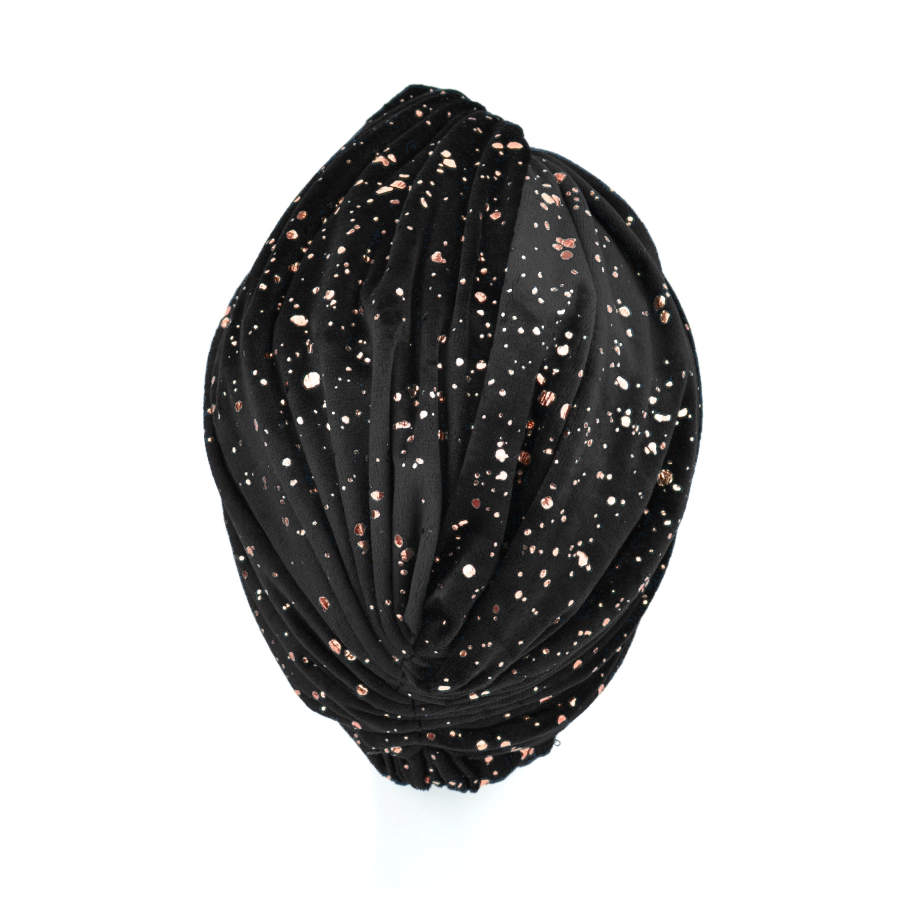 Turban welurowy retro czarny RIGA VS/25*
