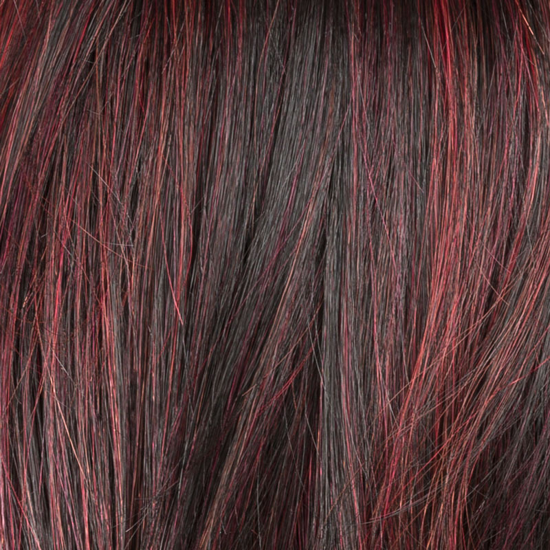 Peruka z włosów syntetycznych burgundowy z odrostem FLASH MONO PART aubergine/rooted
