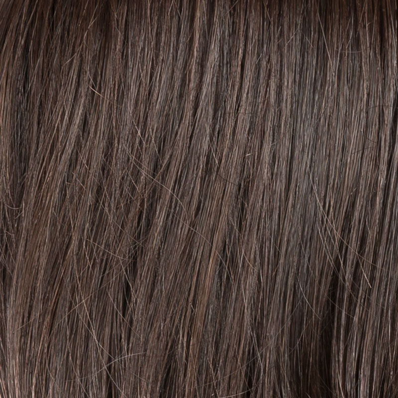 Peruka z włosów syntetycznych ciemny brąz z odrostem FLASH MONO PART espresso/rooted