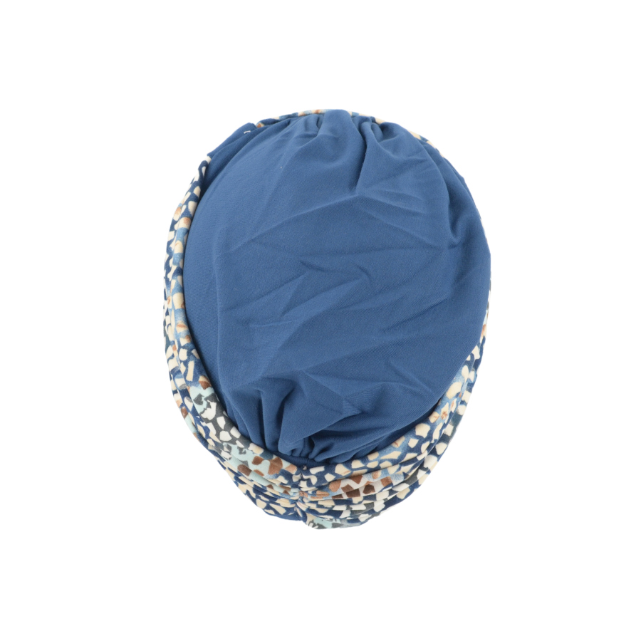 Granatowy turban z niesymetrycznym upięciem BOMBAY B100/VD6318