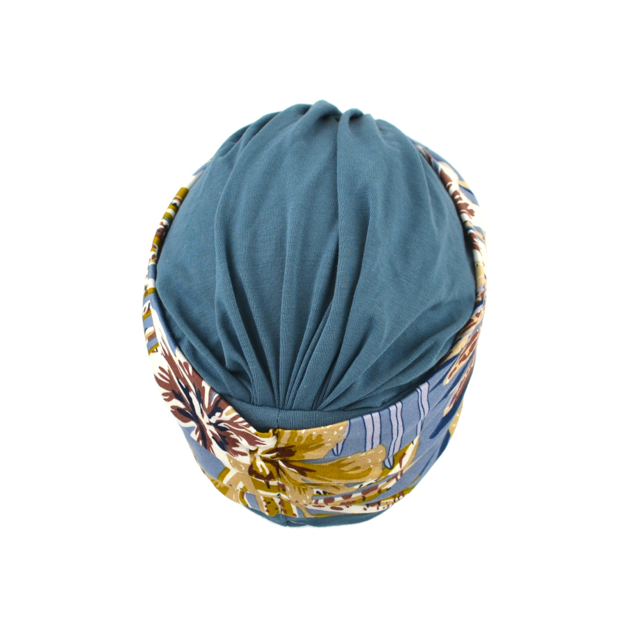Turban z ozdobną szarfą morski niebieski CARLA BM007+Q-380
