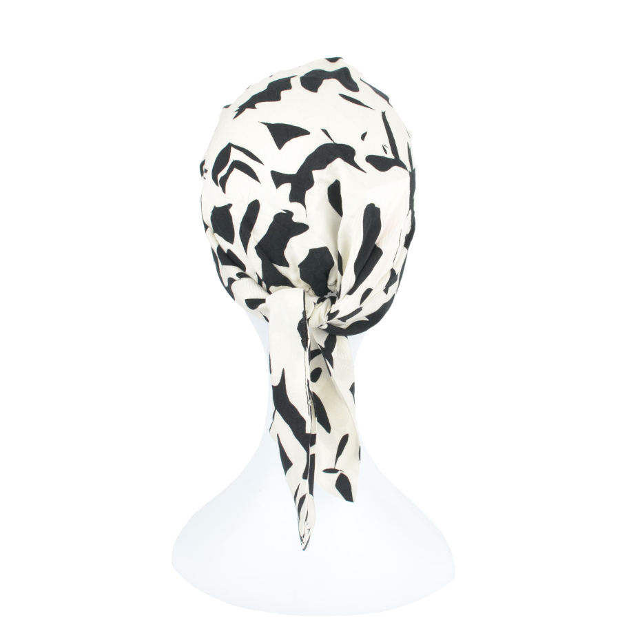 Lekki turban do użytku codziennego biało czarny CROCUS T-377
