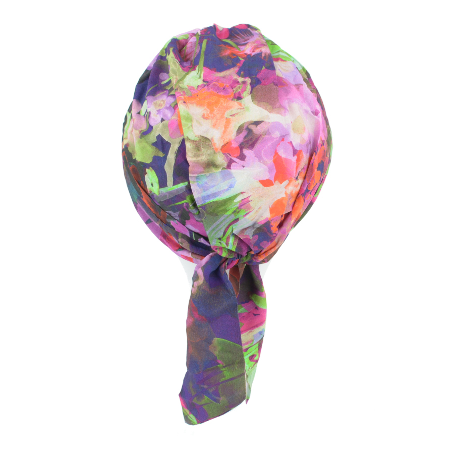 Lekki turban do użytku codziennego kwiatowy wzór CROCUS z daszkiem T-374