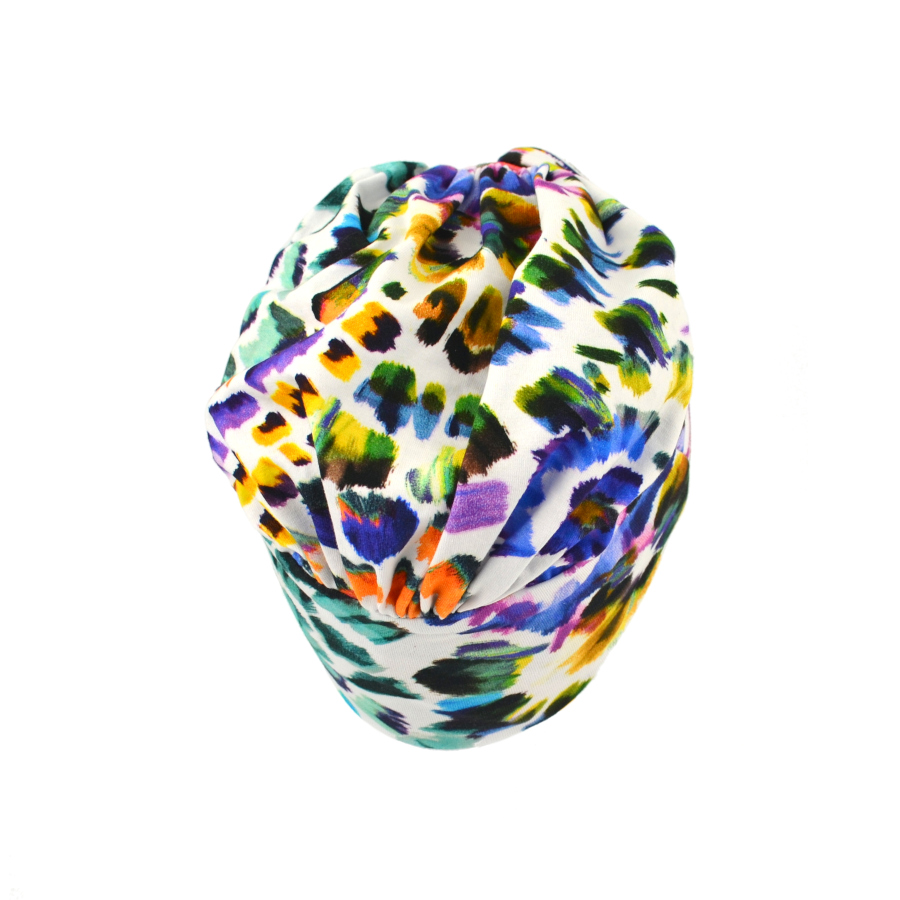 Ładny i wygodny turban wielokolorowy wzór ELA K-385