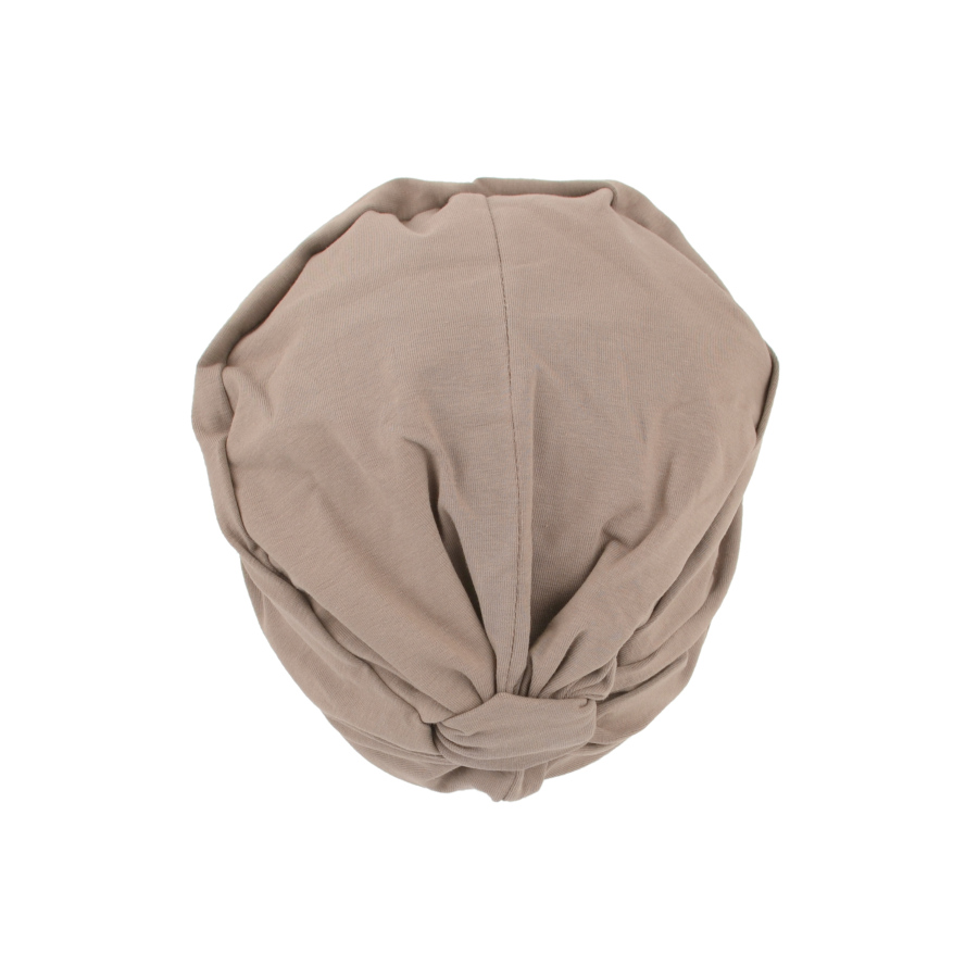 Turban z piankowym usztywnieniem nad czołem ciemny beż TAMPERE CP393