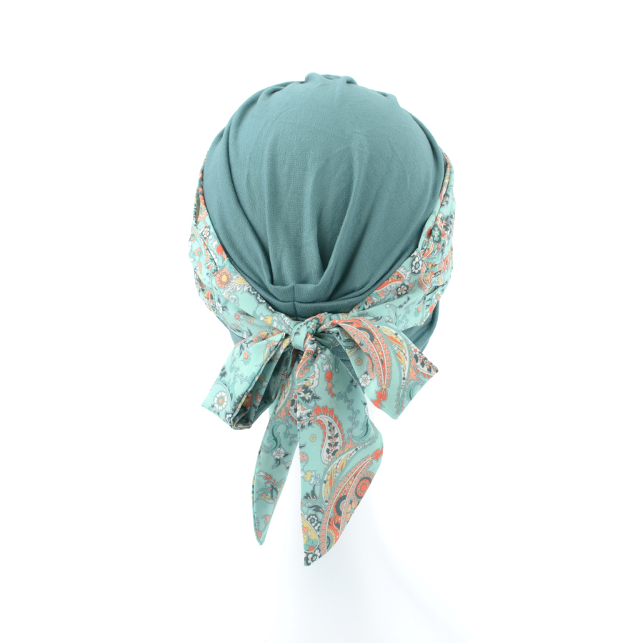 Komplet morski turban i dwie wzorzyste szarfy ZANZIBAR B32/5.129