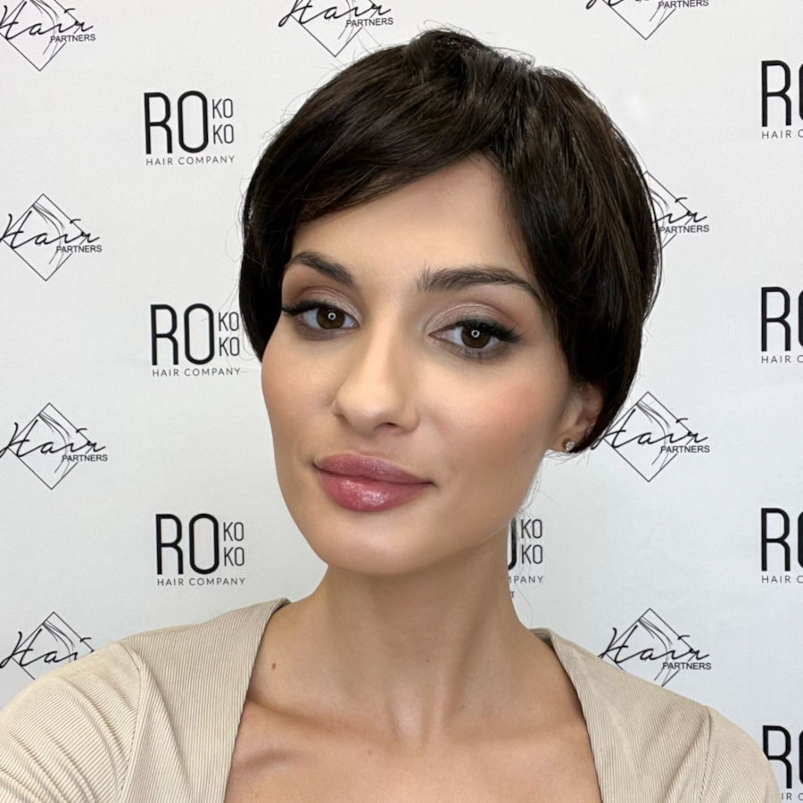 Półperuka syntetyczna z bazą lace front ciemnobrązowa IRIS 4/6