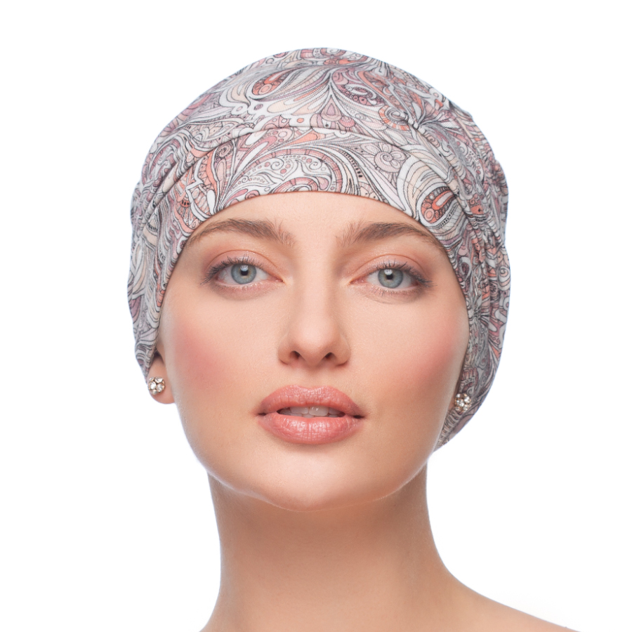 Lekki i przewiewny turban z wyrazistym kwiatowym wzorem PEONY BM-382
