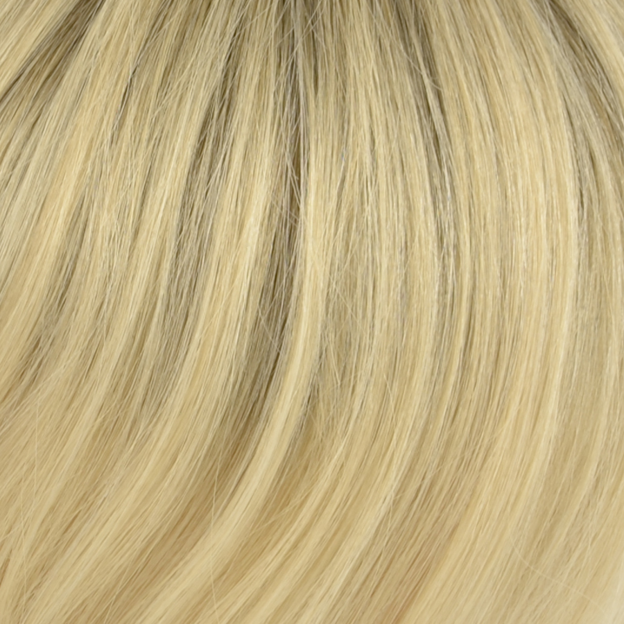 Peruka topper z naturalnych włosów słowiańskich blond z ciemnym odrostem ALUNA 28cm R10/25