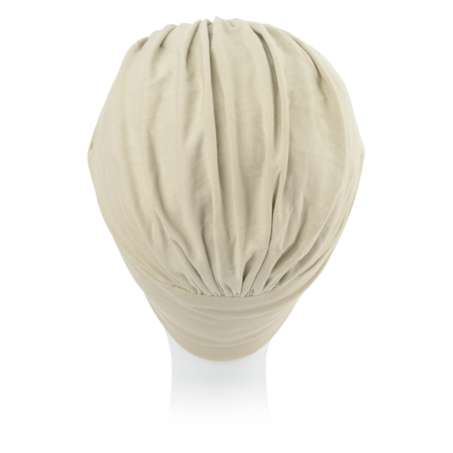 Kremowy marszczony turban JAVA B09