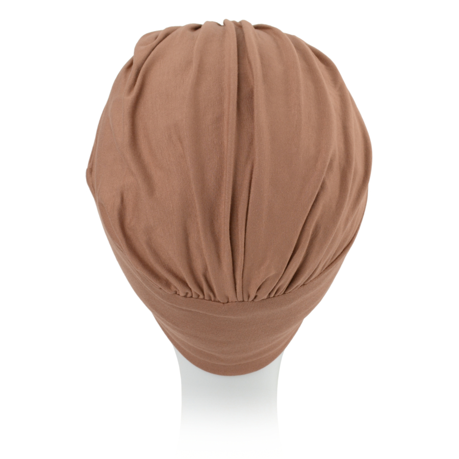 Marszczony turban jasny brąz JAVA B123
