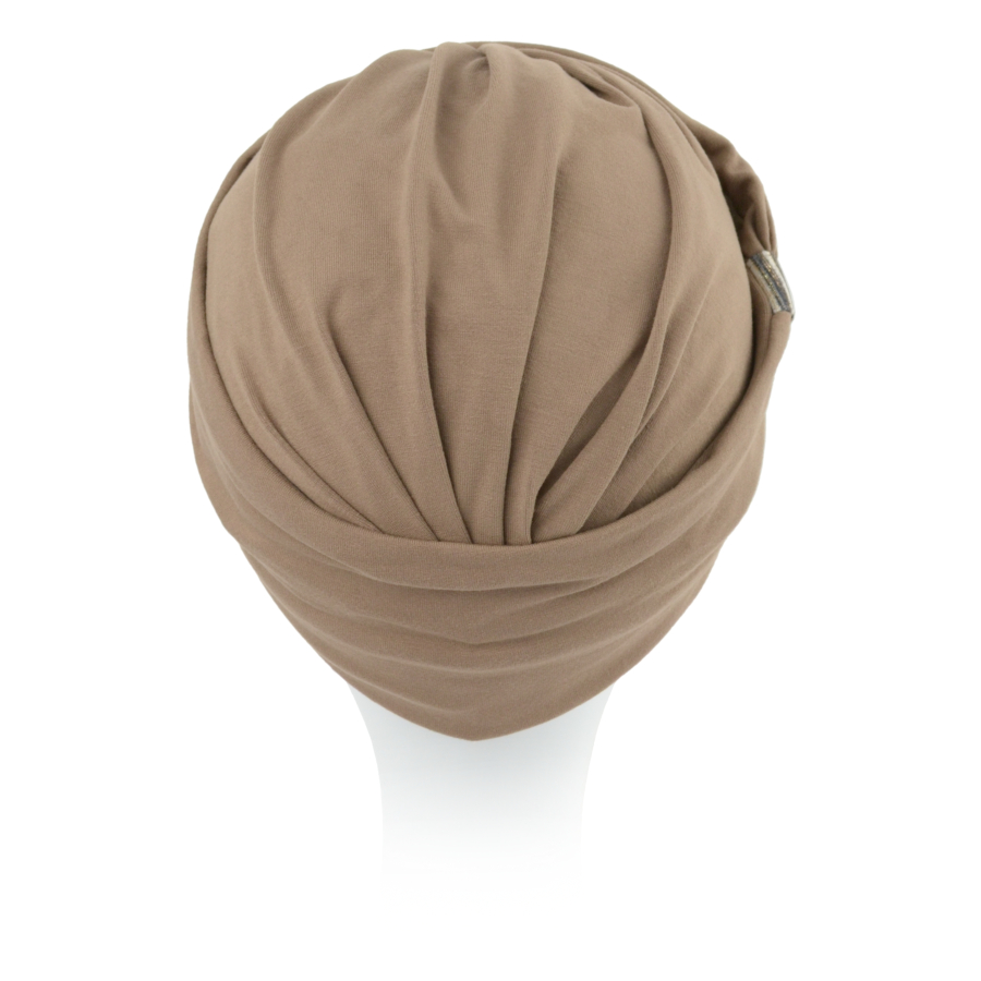 Turban beż cappuccino z metalicznym zdobieniem HOLLYWOOD B17+A16