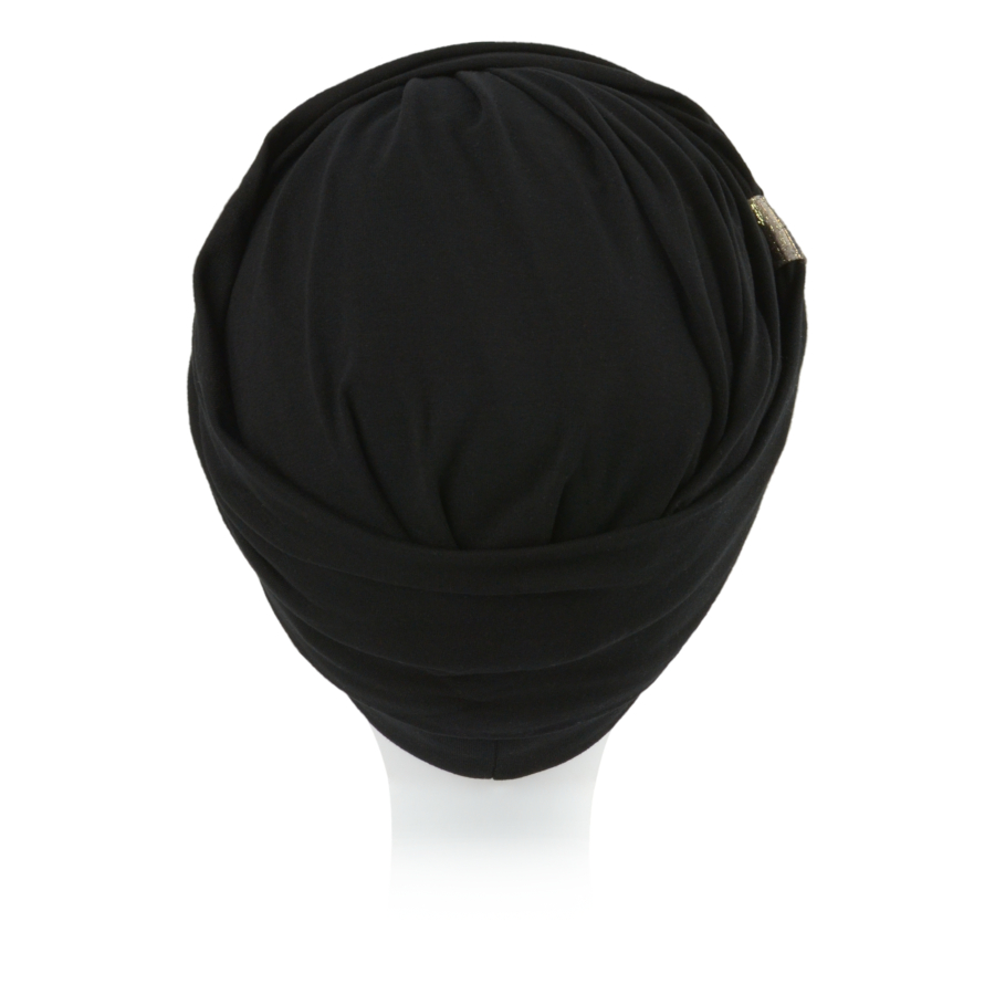Czarny turban z metalicznym zdobieniem HOLLYWOOD B21+A16
