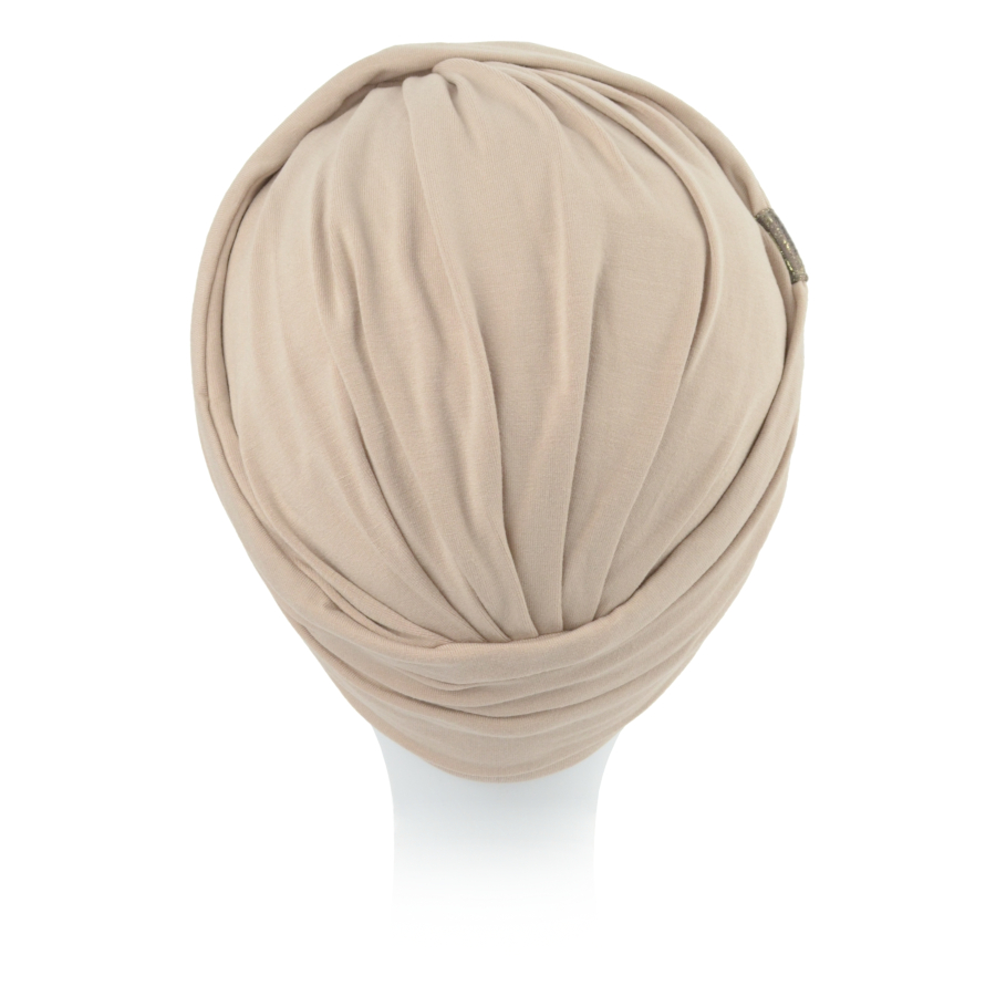 Jasnobeżowy turban z metalicznym zdobieniem HOLLYWOOD B9+A16