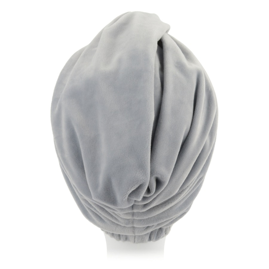 Turban welurowy retro jasny szary RIGA VS680