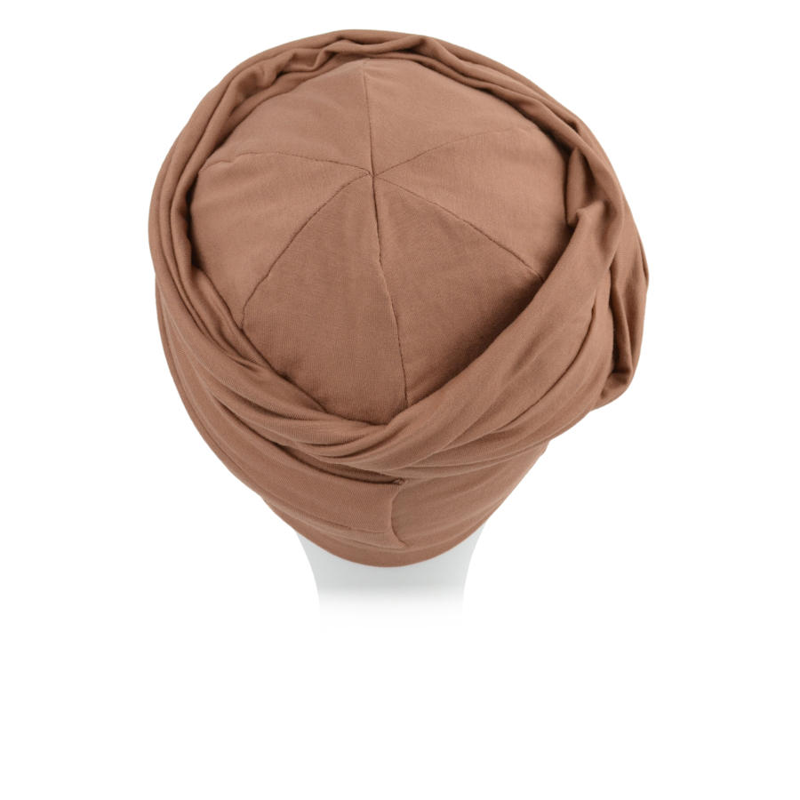 Ciepły turban jasny brąz HANOI B123
