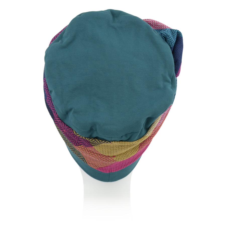 Turban z lekką i oddychającą podszewką butelkowa zieleń CARDIFF B438+M129