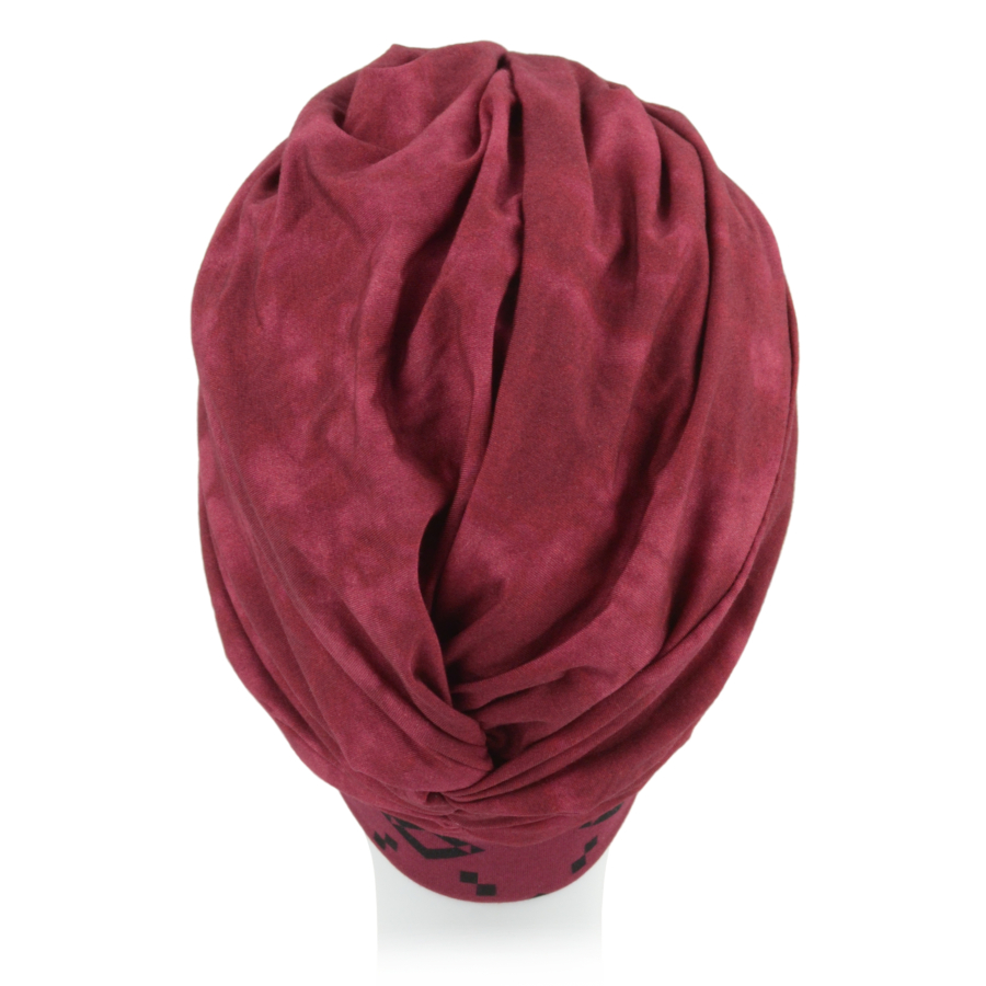Bordowy turban o niecodziennym fasonie FLORENCE B481+B87