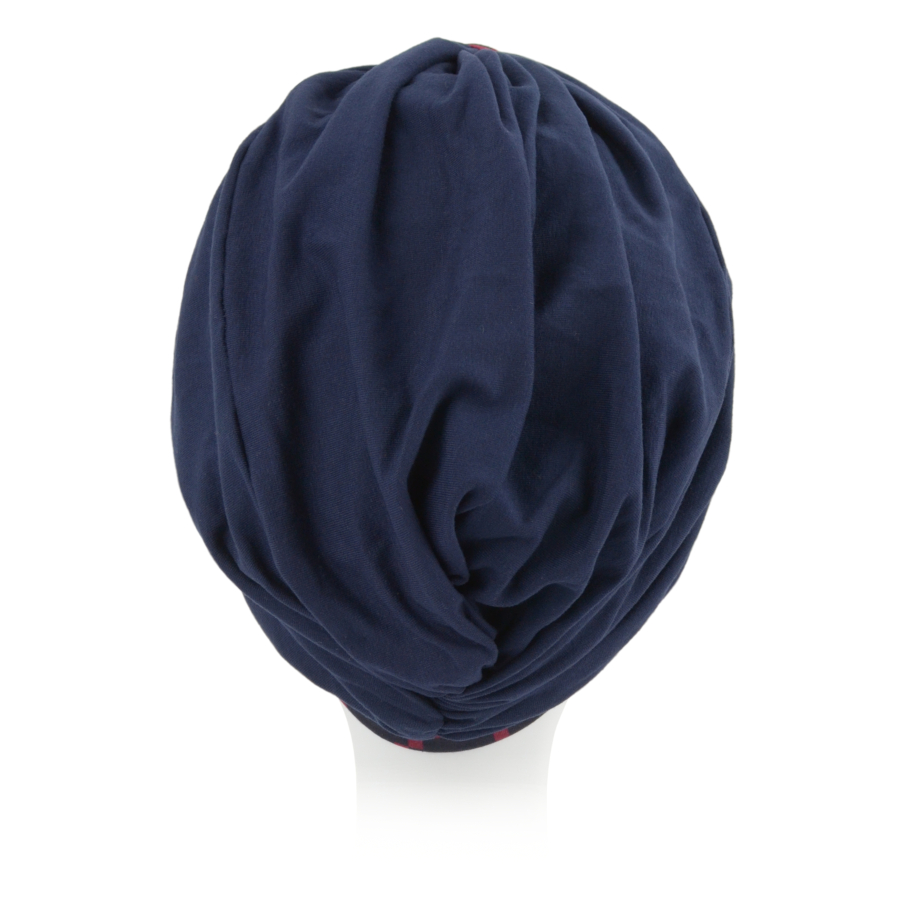 Granatowy turban o niecodziennym fasonie FLORENCE B491+B242