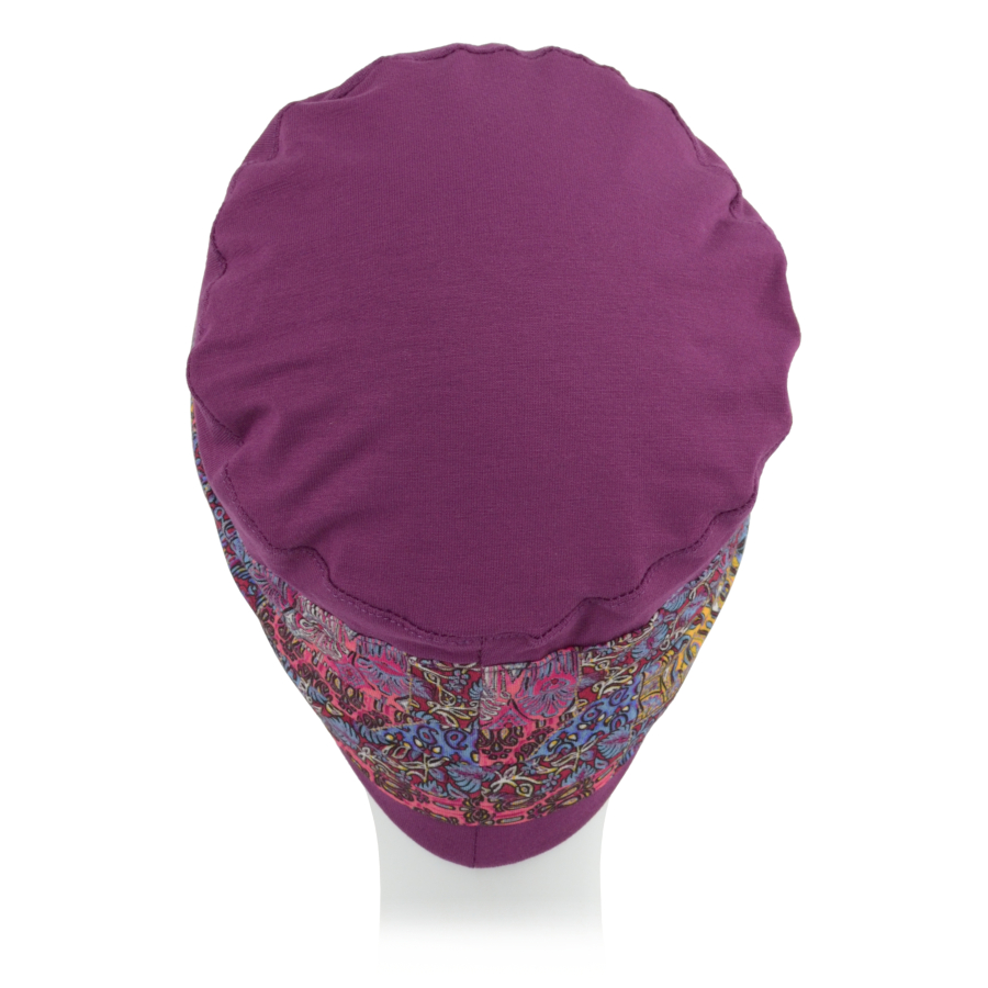 Turban z ozdobną opaską fioletowy CAPRI B35+B465