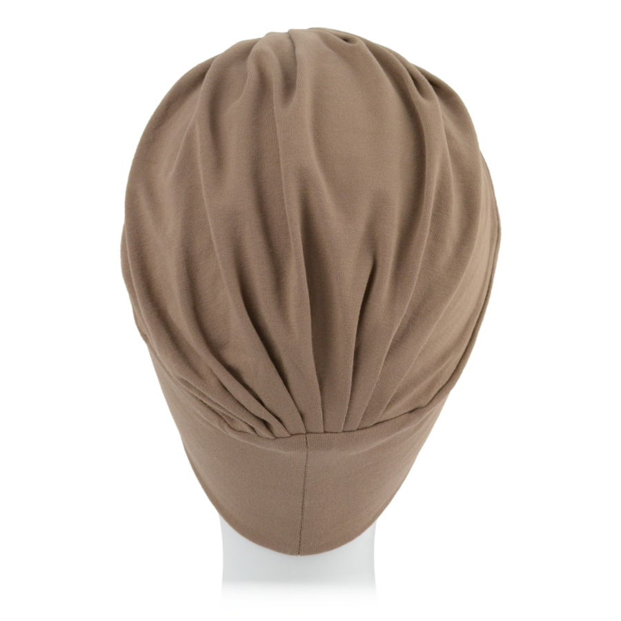 Kilkuczęściowy zestaw turban oraz dwie ozdobne opaski z metalową klamrą brązowy NICOLA B17