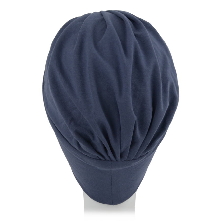 Kilkuczęściowy zestaw turban oraz dwie ozdobne opaski z metalową klamrą granatowy NICOLA B31