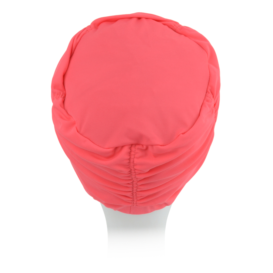 Lekki i wygodny turban do kąpieli z ozdobnym drapowaniem materiału wokół głowy czerwony AQUA2 043*