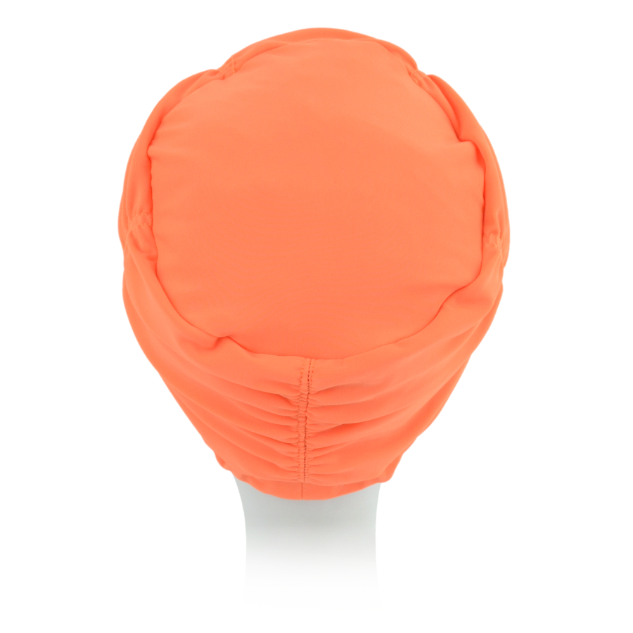 Lekki i wygodny turban do kąpieli z ozdobnym drapowaniem materiału wokół głowy pomarańczowy AQUA2 308*