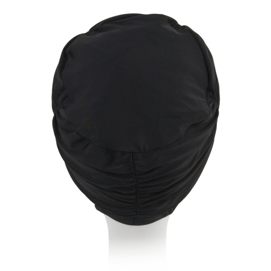 Lekki i wygodny turban do kąpieli z ozdobnym drapowaniem materiału wokół głowy czarny AQUA2 990*