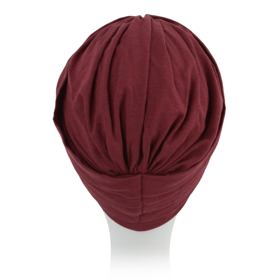 Lekki i ciepły turban bordowy TOKYO z daszkiem BM151