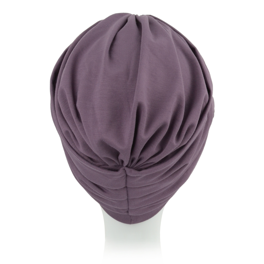 Lekki i ciepły fioletowy turban TOKYO z daszkiem Q045