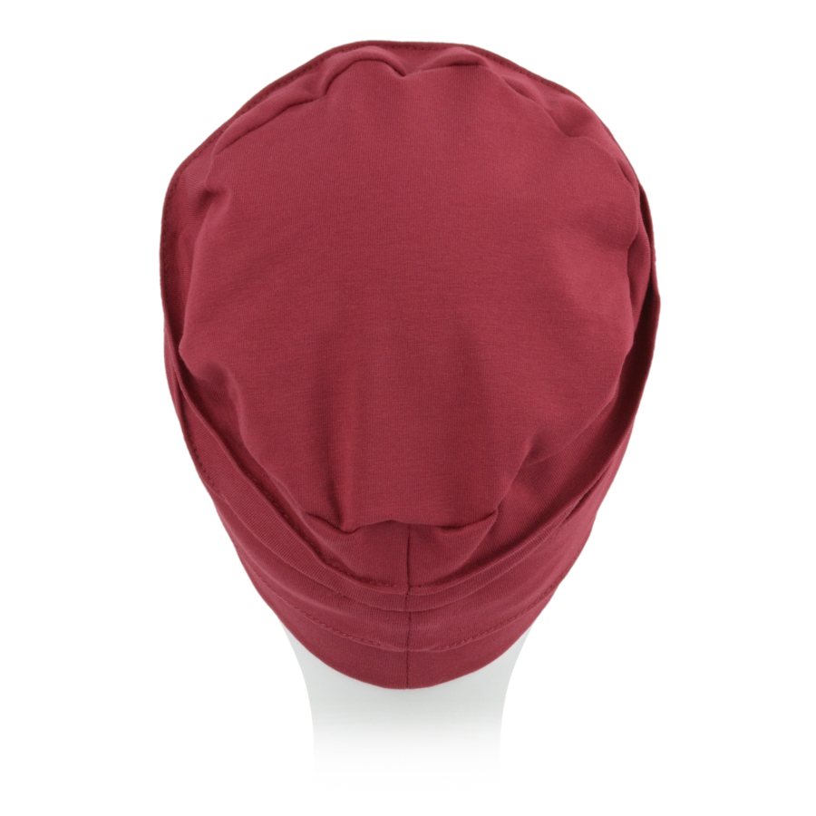Klasyczny turban z delikatnymi przeszyciami ORCHID 332 wiśniowy