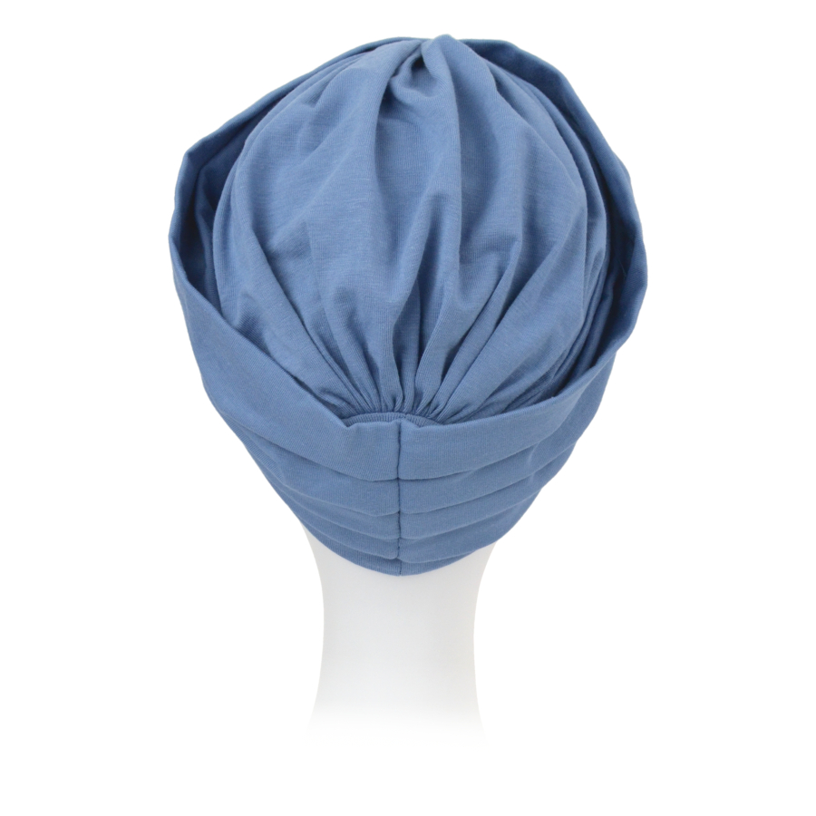 Lekki i ciepły turban niebieski TOKYO z daszkiem BM116