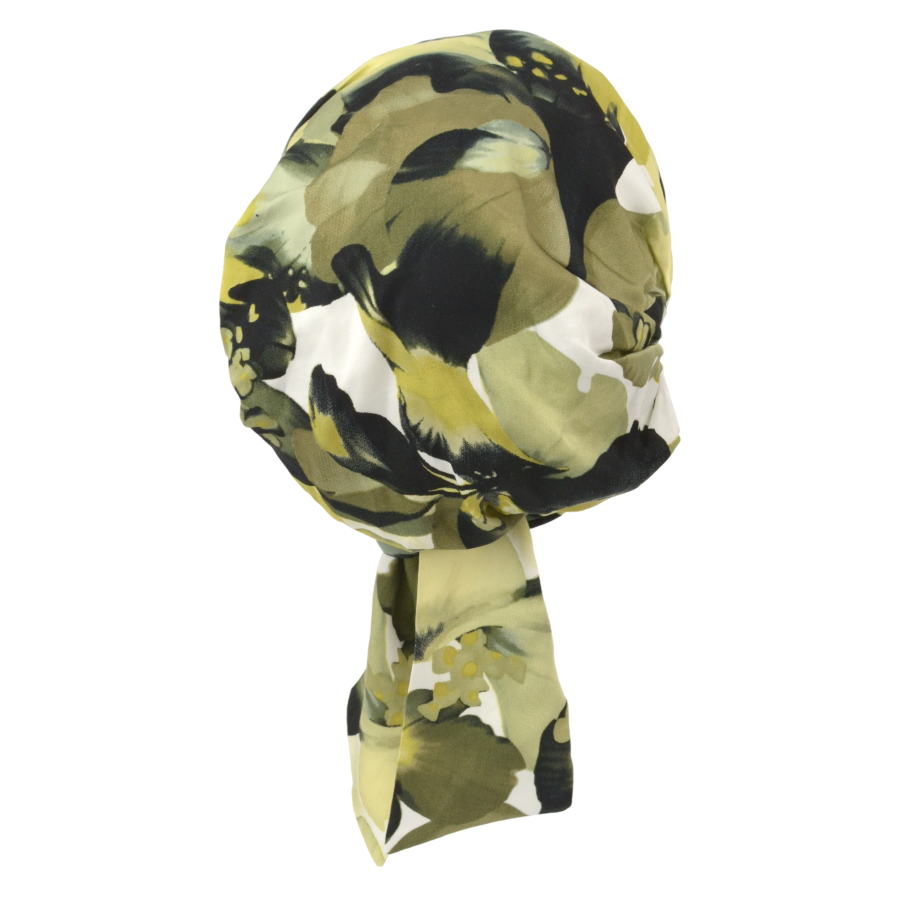 Prosty do ułożenia lekki i wygodny turban wielokolorowy khaki oliwkowy i jasny beż FELICJA NEW Q-401