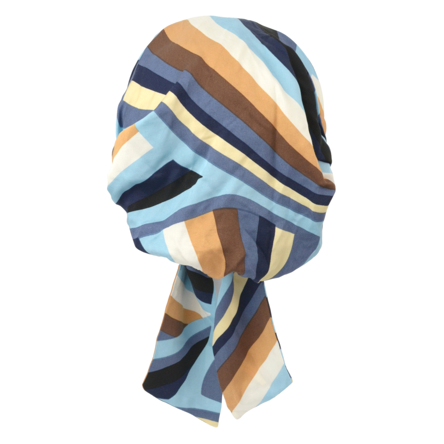 Prosty do ułożenia lekki i wygodny turban wielokolorowy w paski FELICJA NEW Q-402