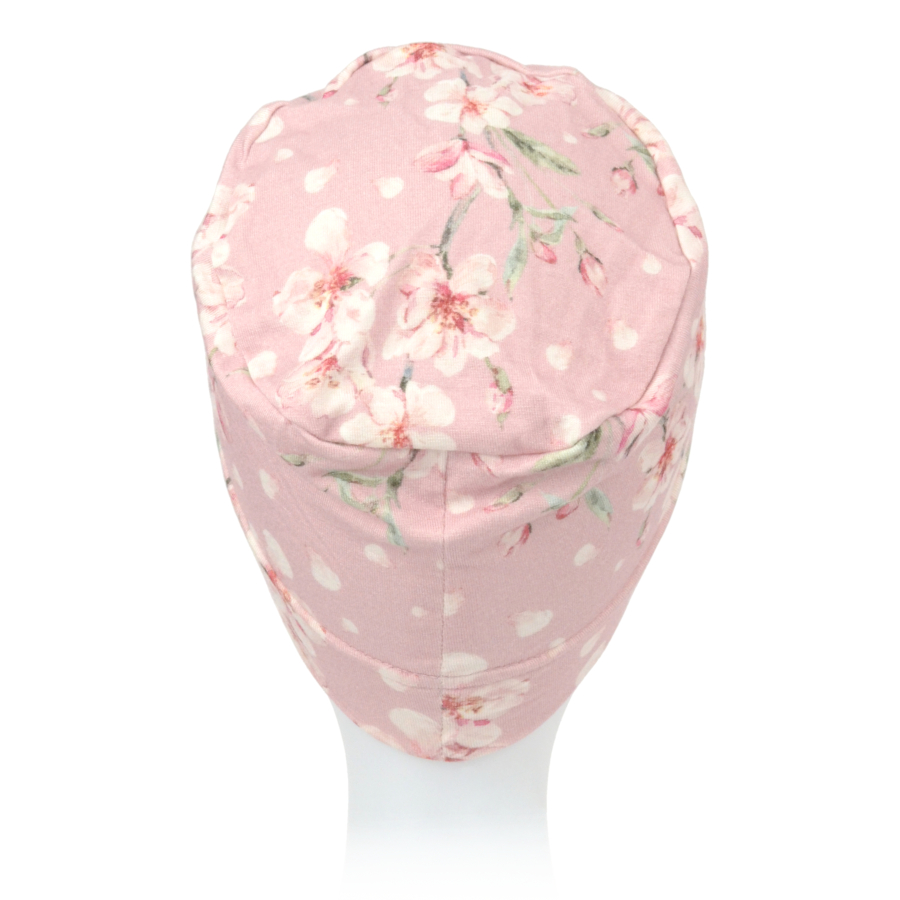 Lekki i prosty jasnoróżowy turban w kwiaty BALI 418