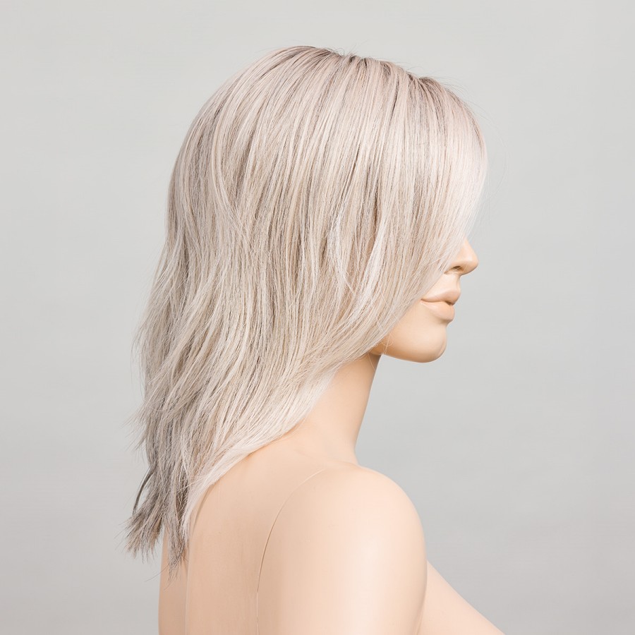 Peruka średniej długości syntetyczna miękkie fale srebrny blond z odrostem FLOW MONO PART silverblonde/rooted